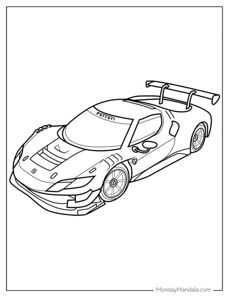 20 Ferrari Coloring Pages (Free PDF Printables)