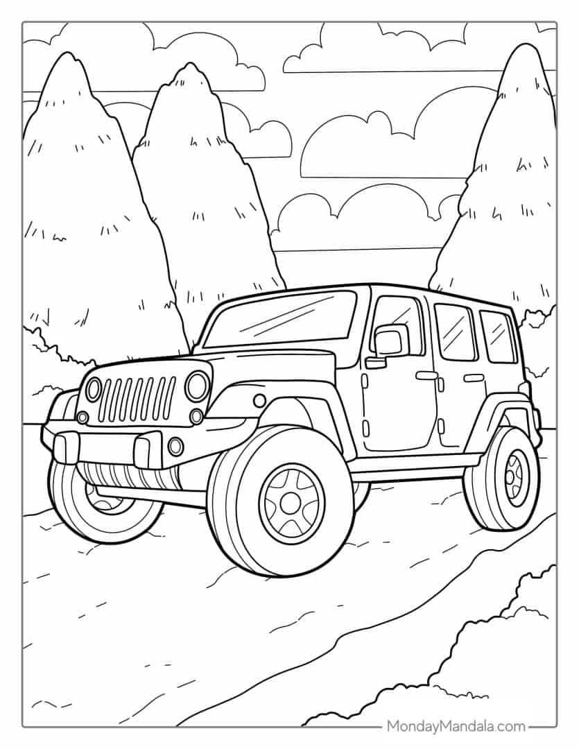 52 Car Coloring Pages (Free PDF Printables)