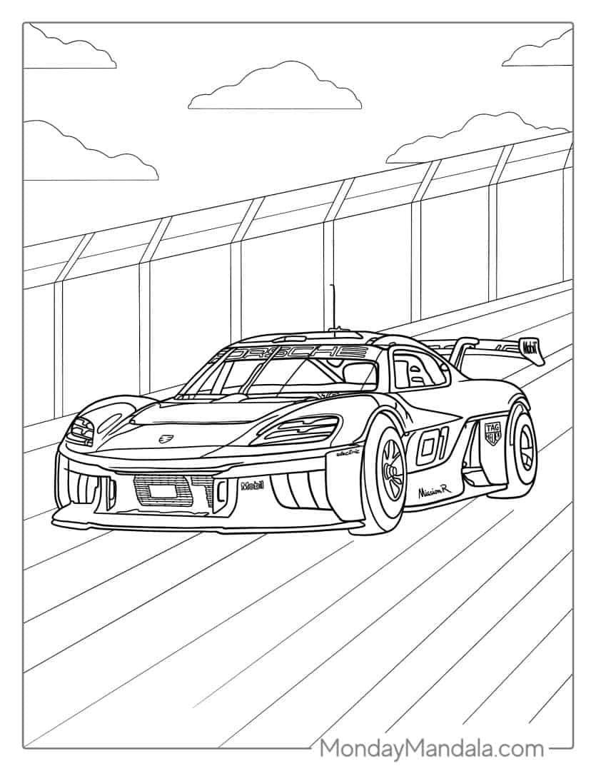 30 Race Car Coloring Pages (Free PDF Printables)