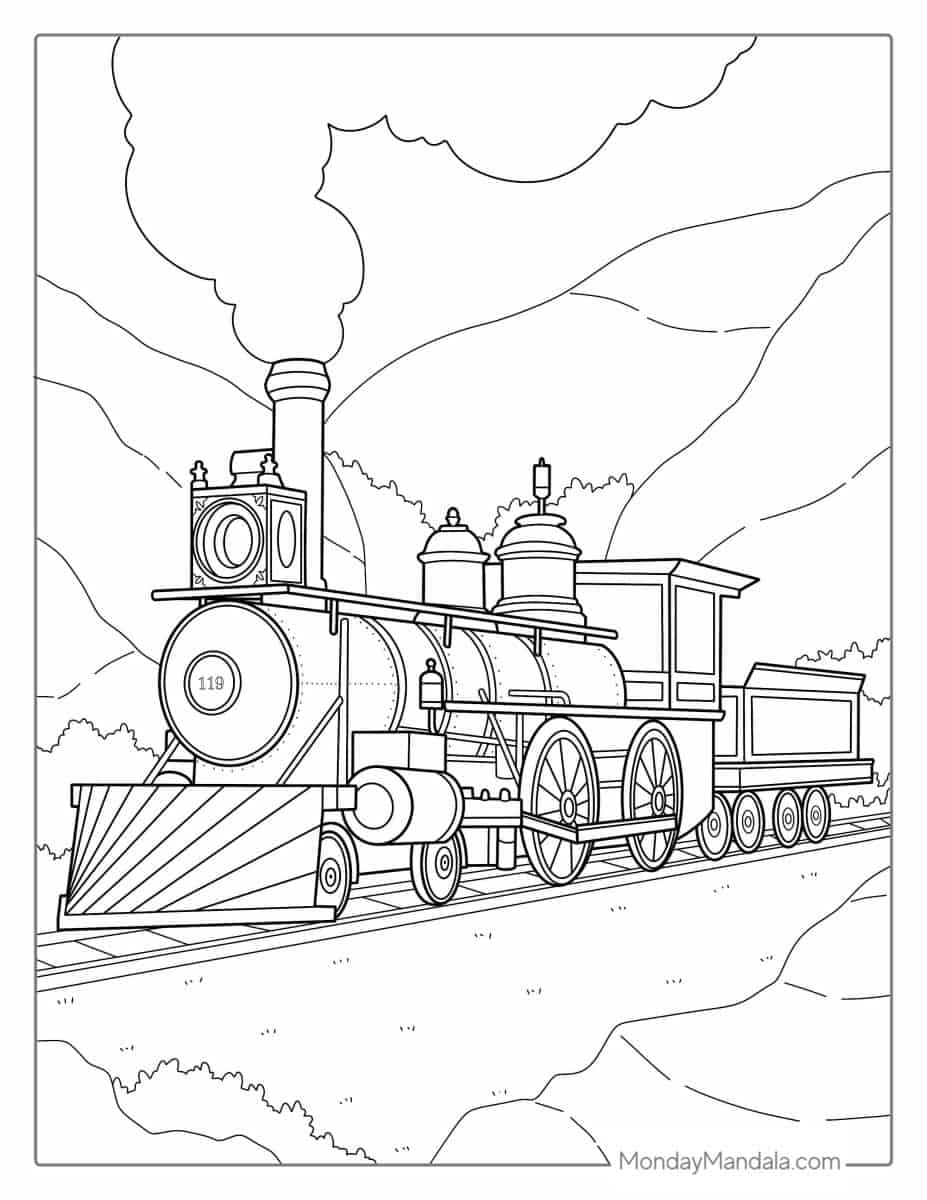 39 Train Coloring Pages (Free PDF Printables)
