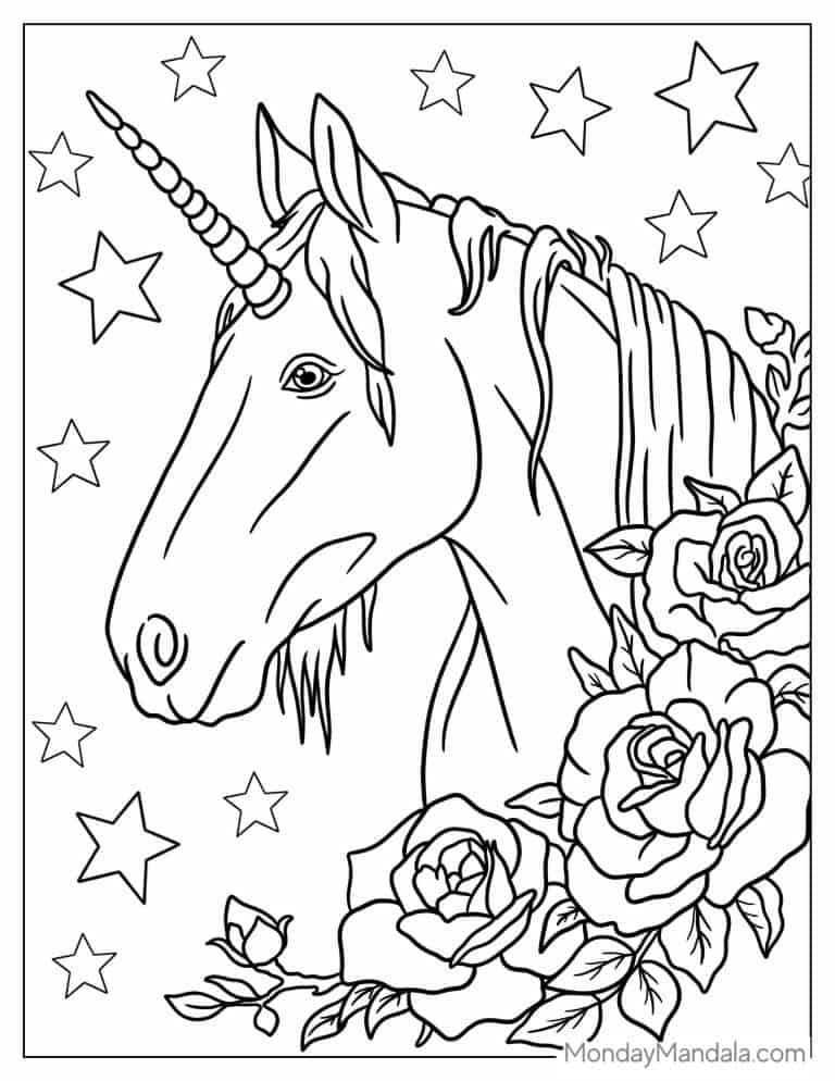 74 Unicorn Coloring Pages (Free PDF Printables)