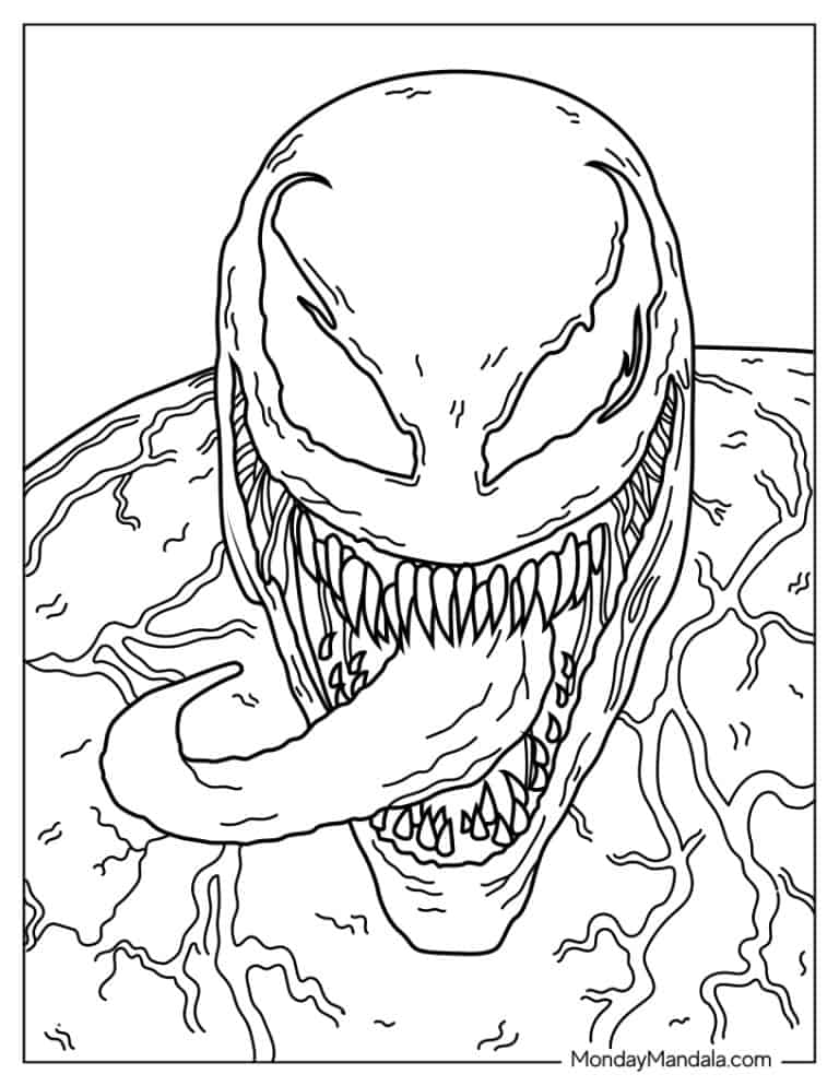 Realistic Venom Coloring Pages Realistic Venom Coloring Pages