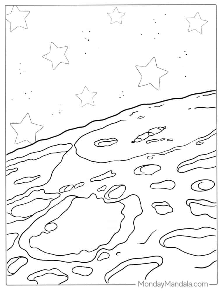 26 Moon Coloring Pages (Free PDF Printables)