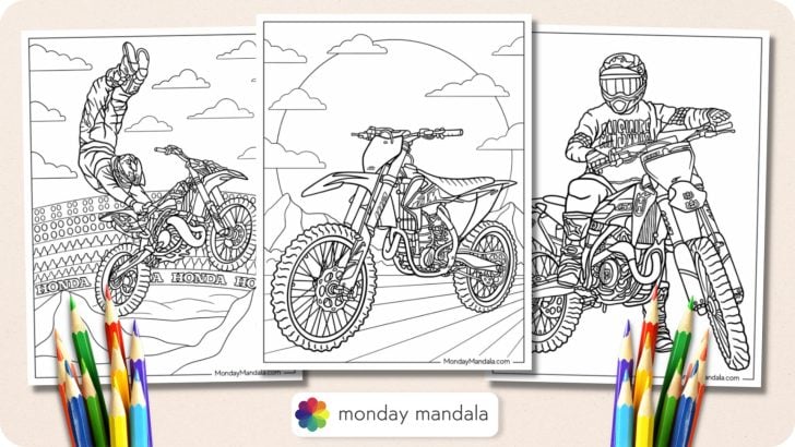 Dirt Bike Coloring Pages Featured Image