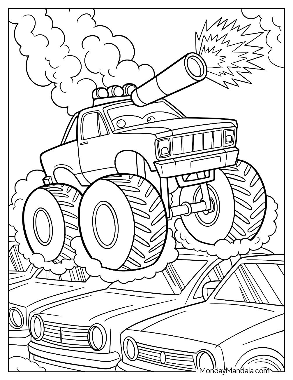 Disney Cars Ivy Monster Truck Coloring Page