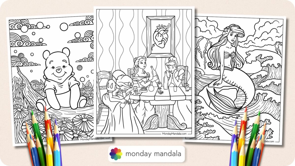 20 Disney Coloring Pages For Adults (Free PDF Printables)