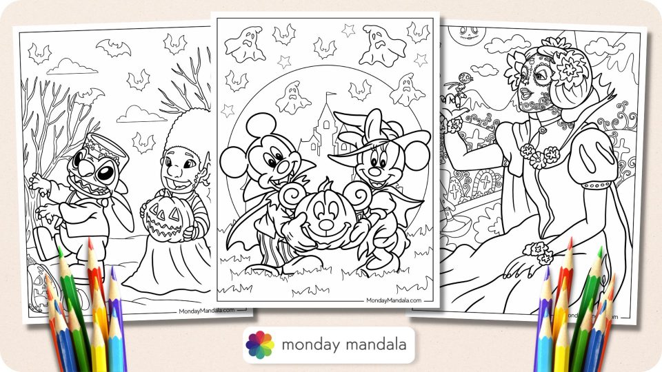24 Disney Halloween Coloring Pages (Free PDF Printables)