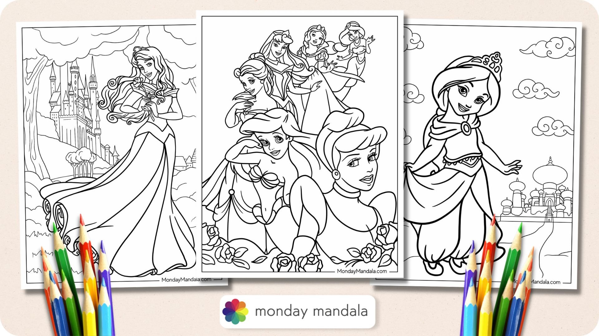 Free Princess Coloring Pages for Kids