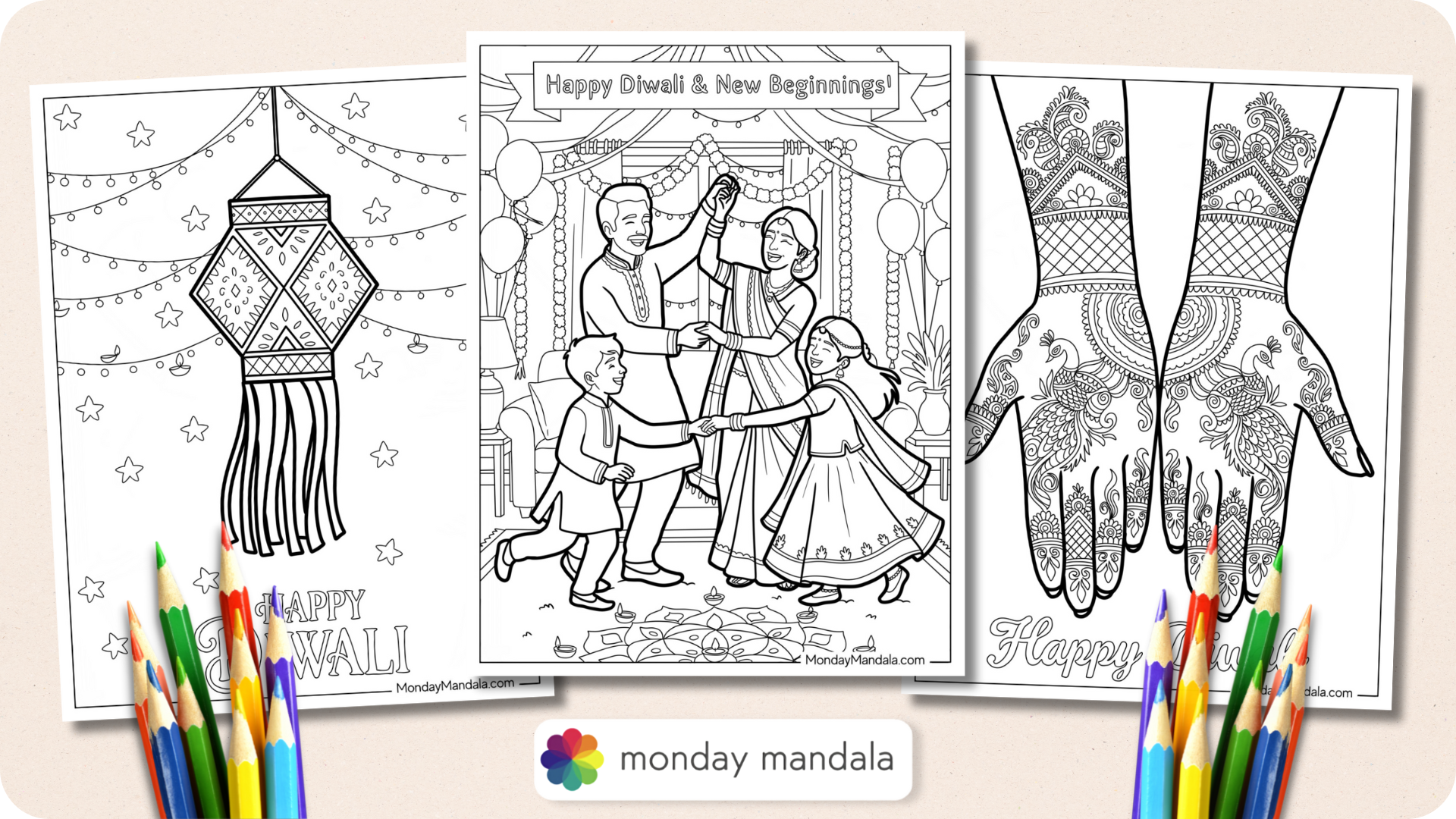 Diwali Coloring Pages Featured Image