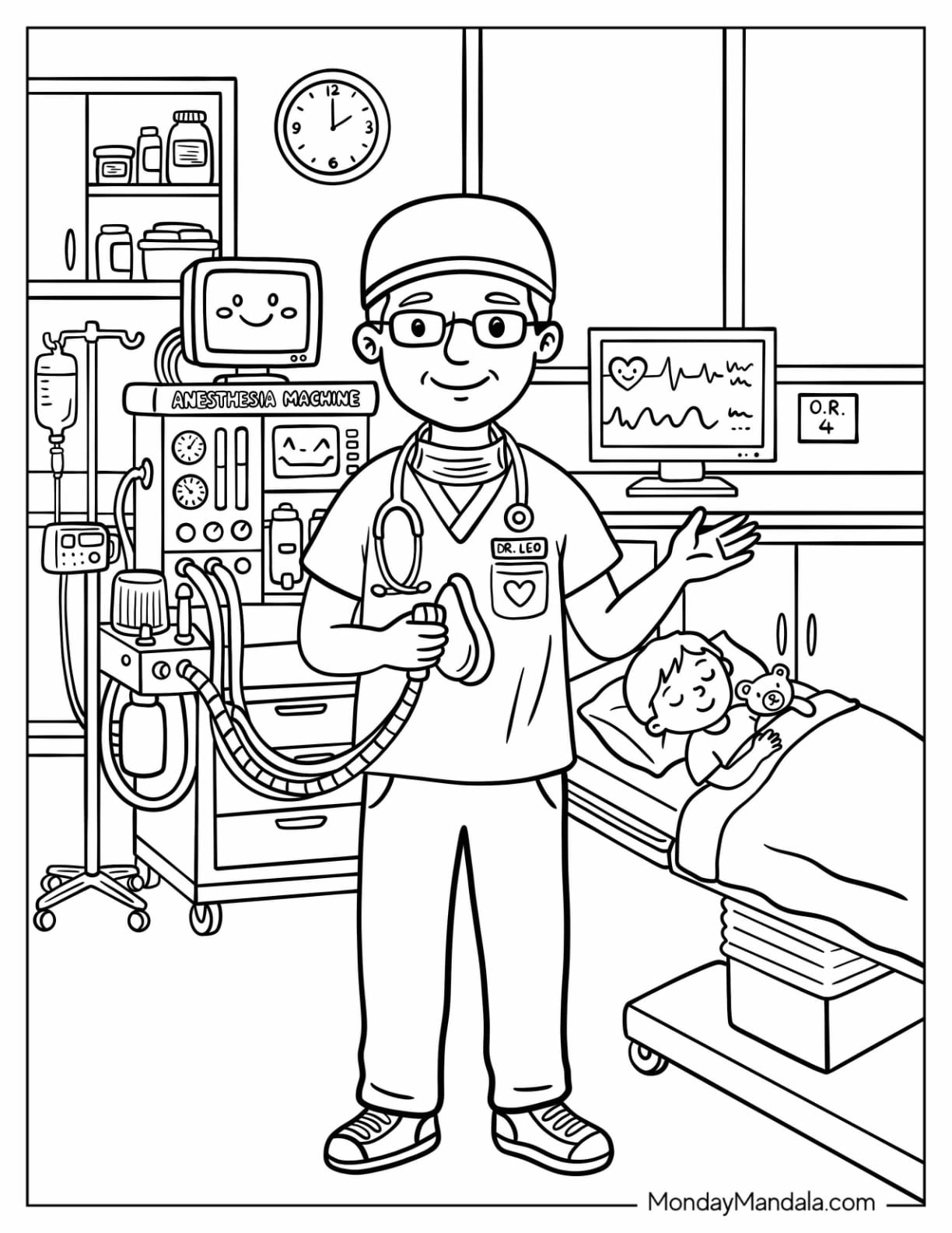 Doctor Holding Oxygen Mask Next to Child Patient