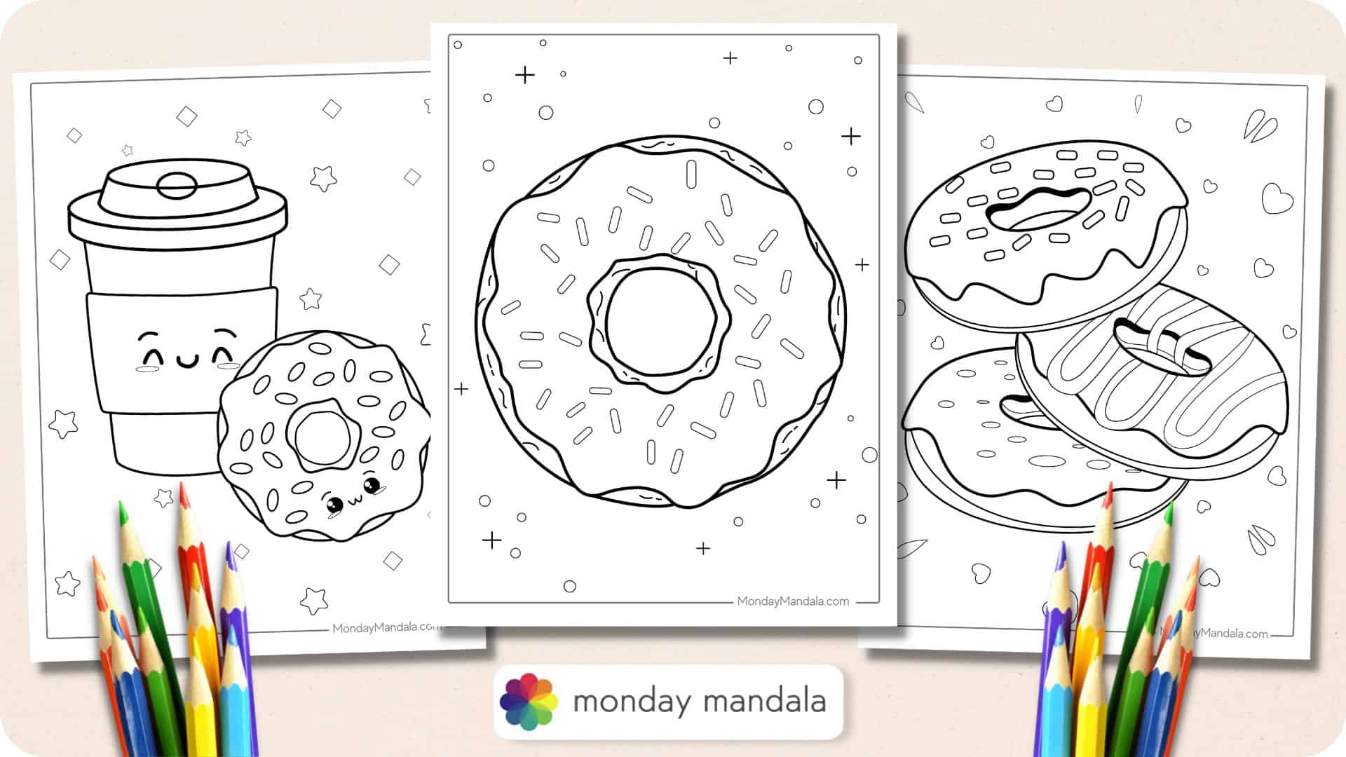 chocolate covered donut coloring pages