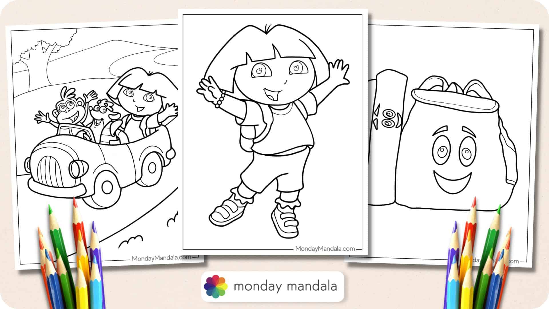 dora the explorer christmas coloring pages