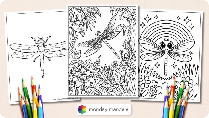 Dragonfly Coloring Pages Featured Image v2