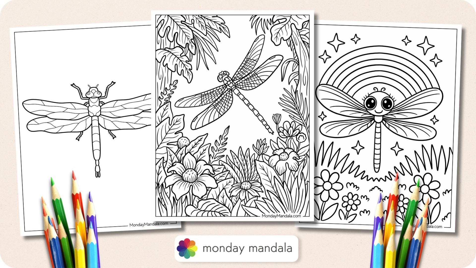 Dragonfly Coloring Pages Featured Image v2