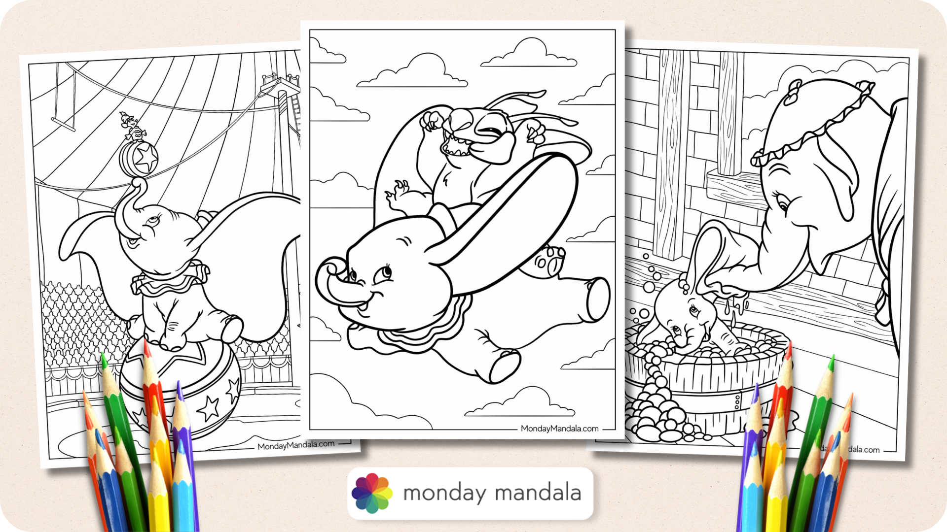 Dumbo Coloring Pages Featured Image v2