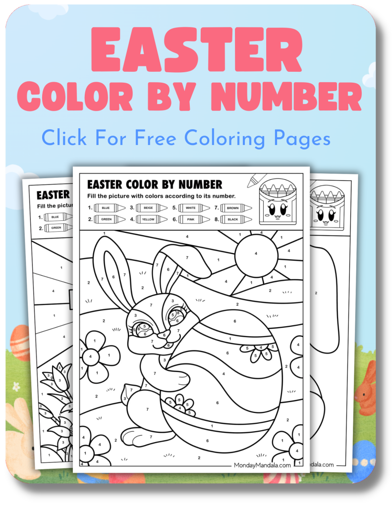 Easter Color by Number Cover for Easter