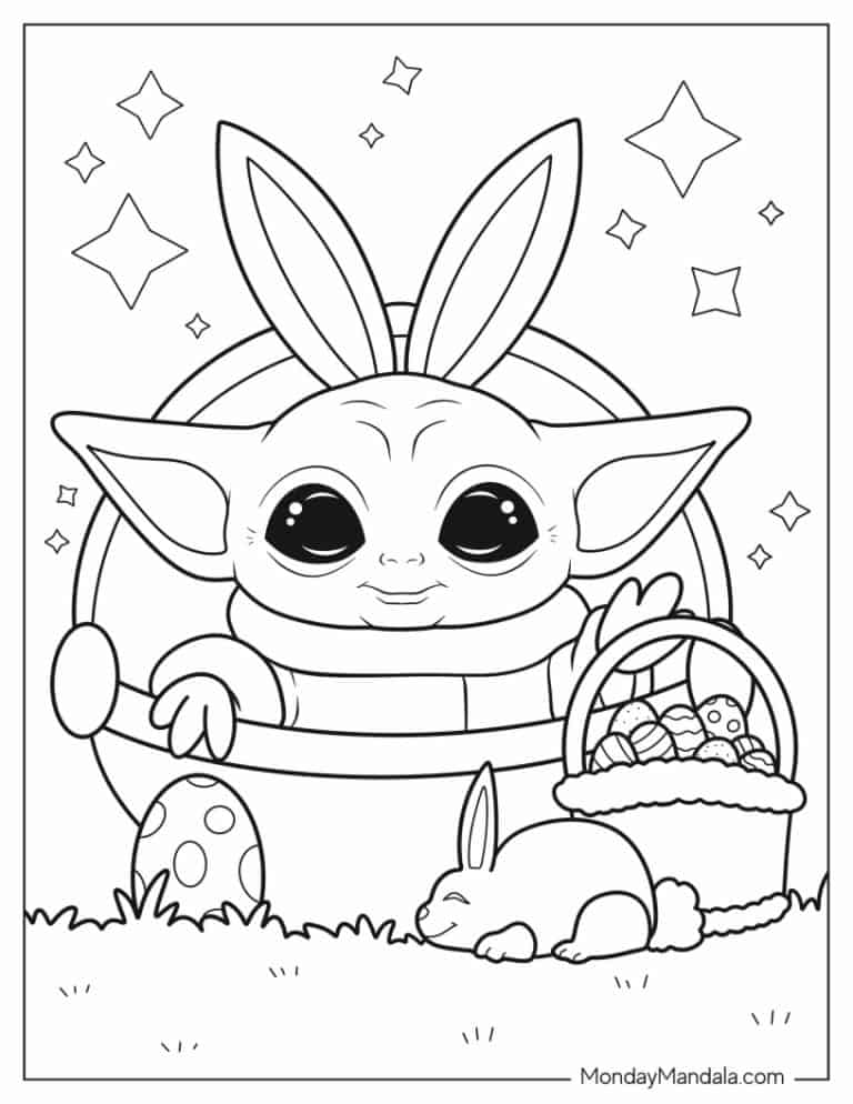 24 Baby Yoda Coloring Pages (Free PDF Printables)