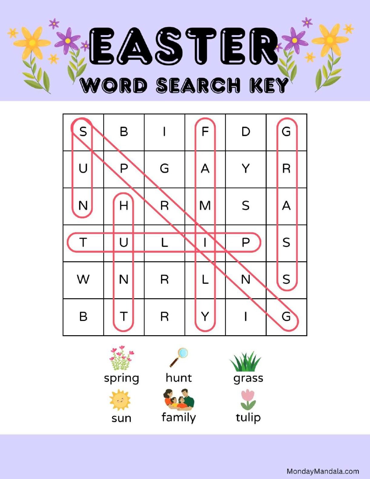 Easter Word Search For Beginners Answer Key