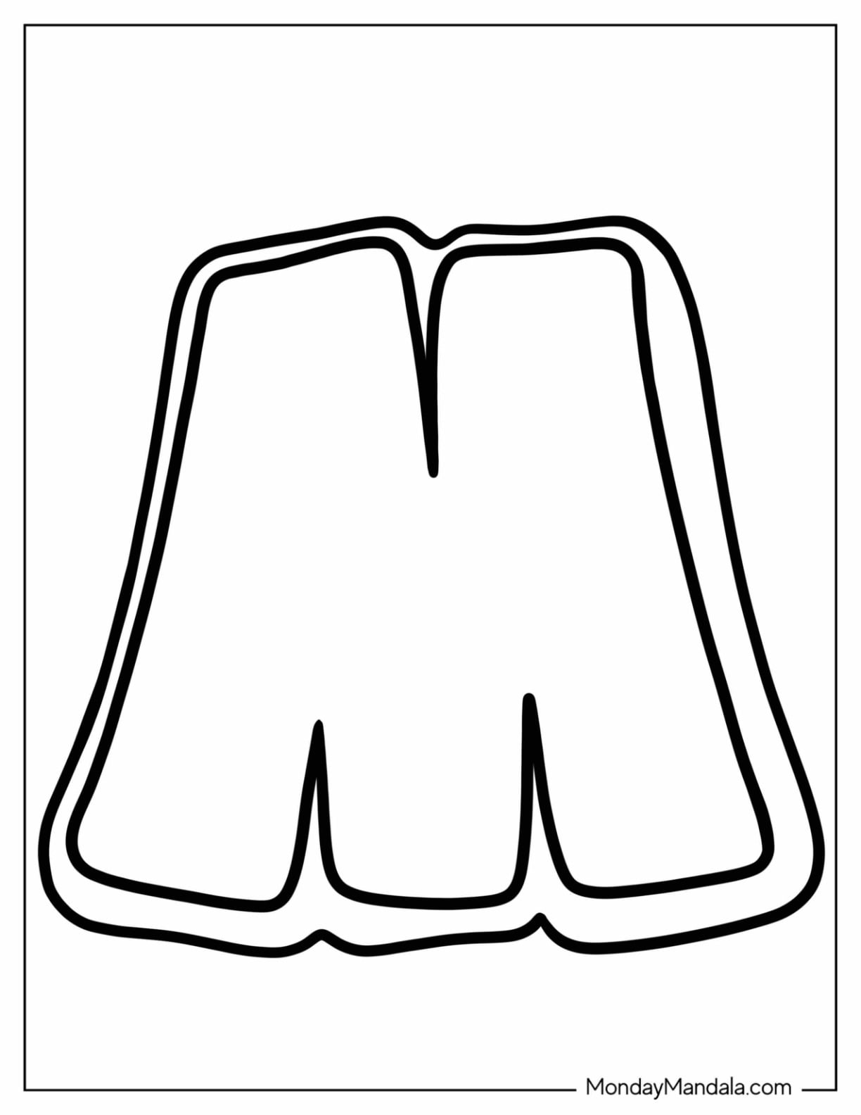 Easy Big Letter M Coloring Page For Preschoolers