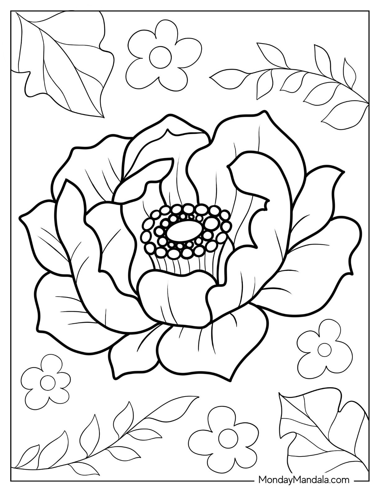 Big Flower Coloring Pages