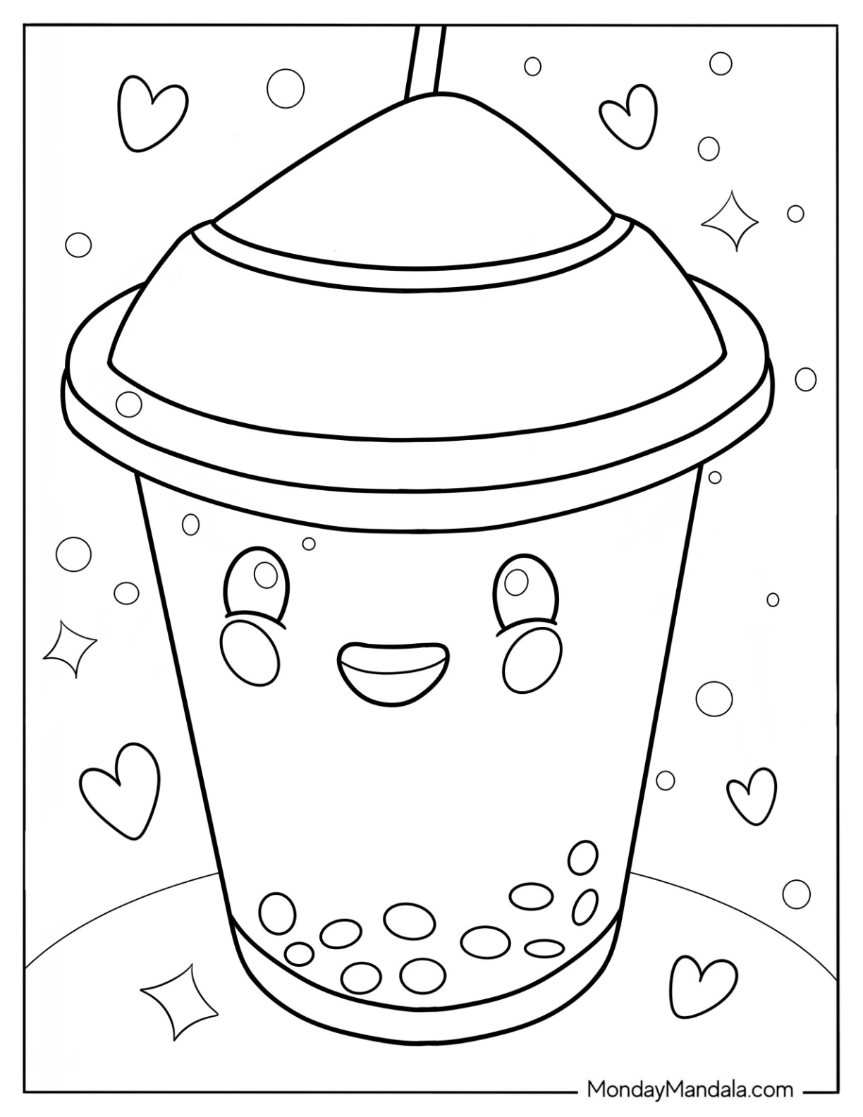 Boba Tea Coloring Sheet Boba Tea Coloring Sheet