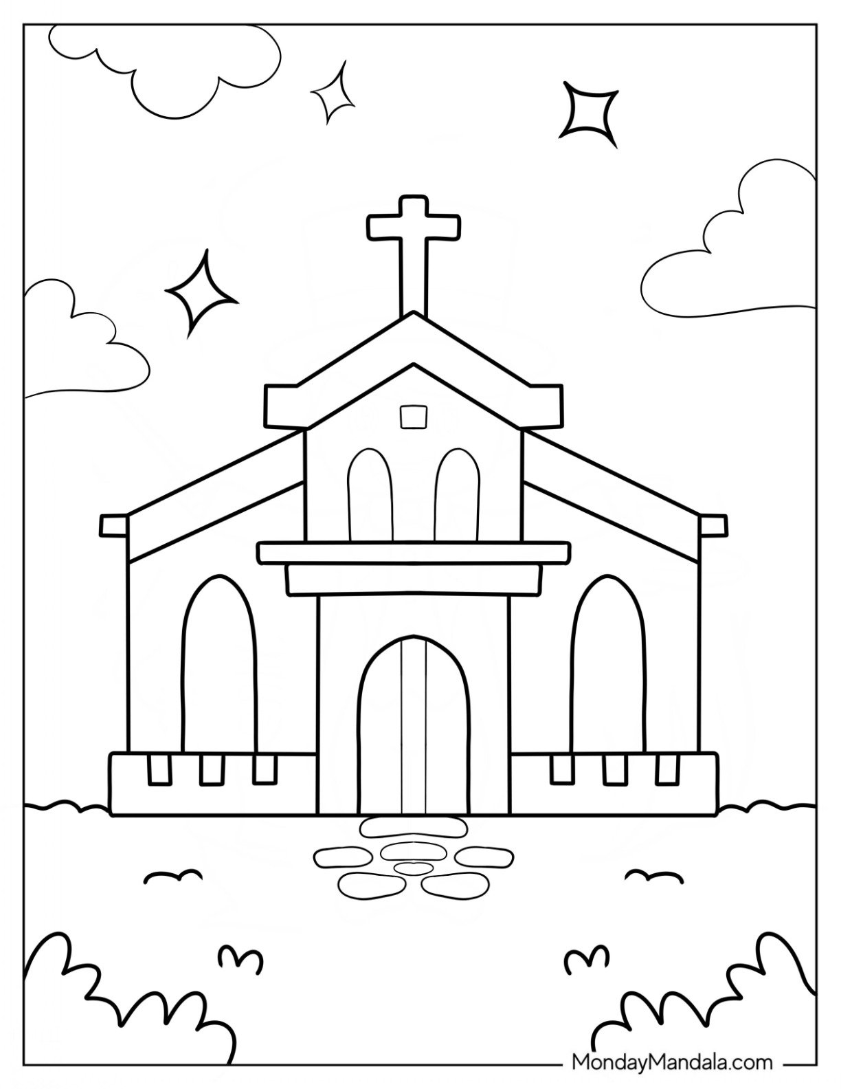 20 Church Coloring Pages (Free PDF Printables)