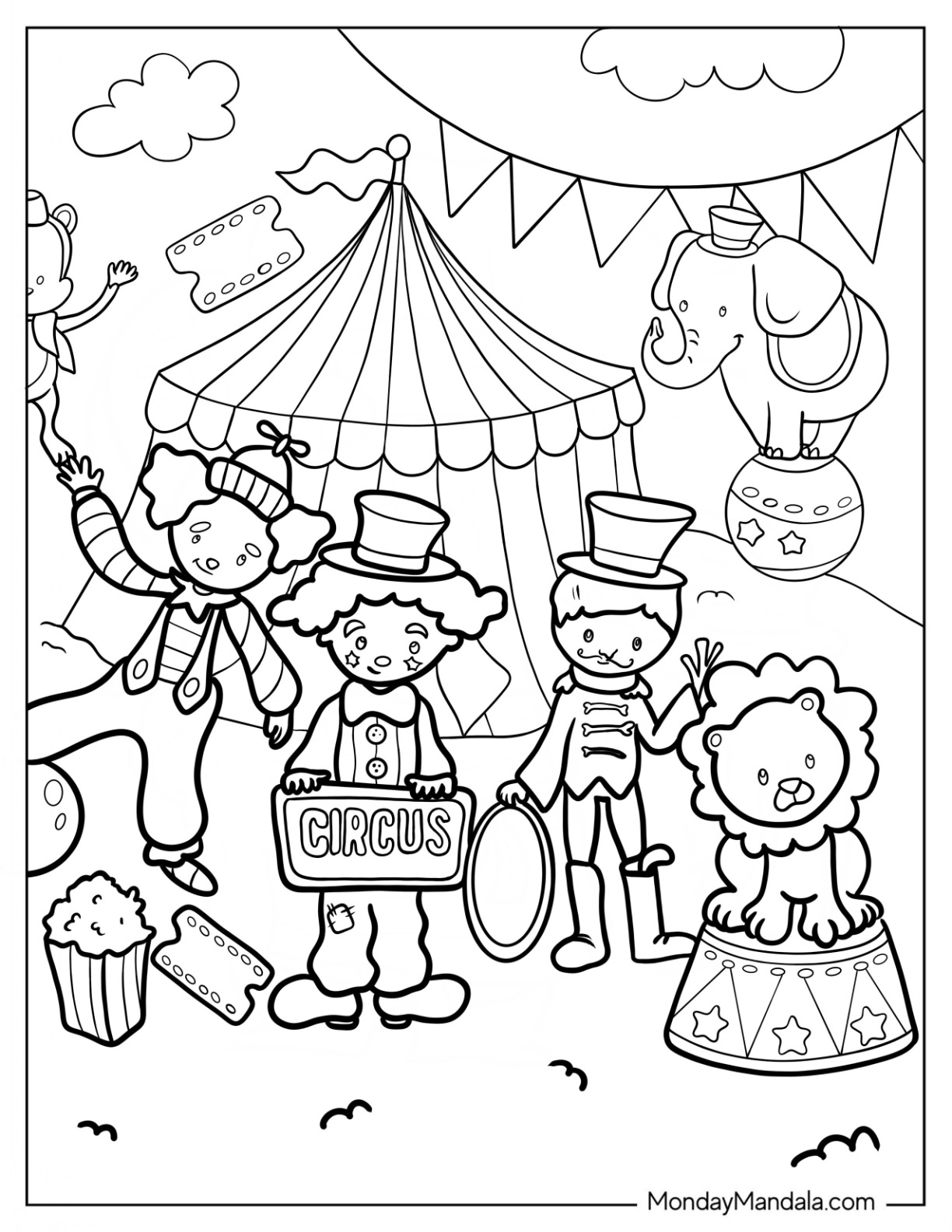 Printable Carnival Coloring Pages 2025 Printable Carnival Coloring Pages 2025
