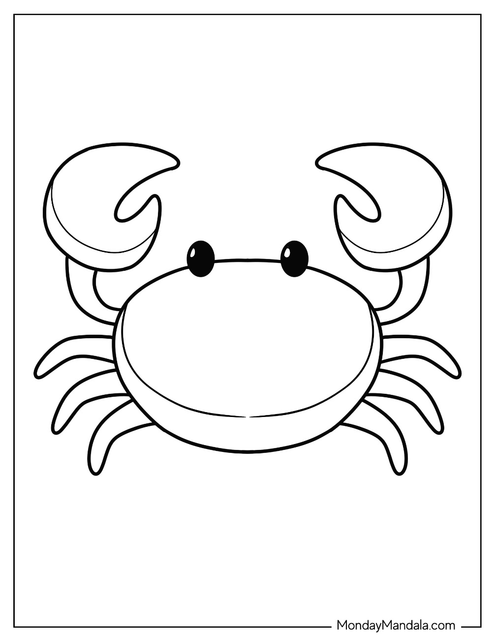 Easy Crab Coloring Pages