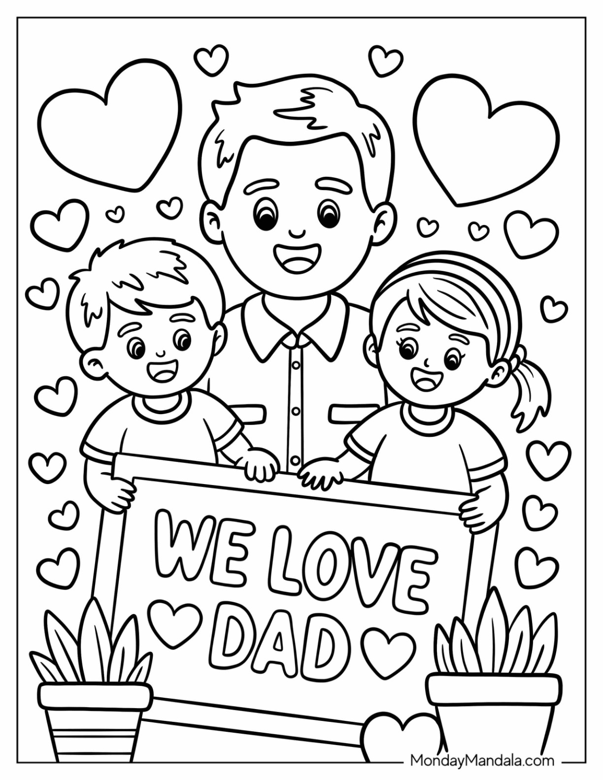 Dad Hearts Coloring Pages Happy Father s Day Coloring Page Heart 