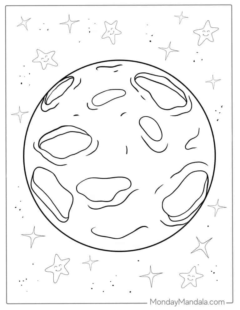 26 Moon Coloring Pages (Free PDF Printables)