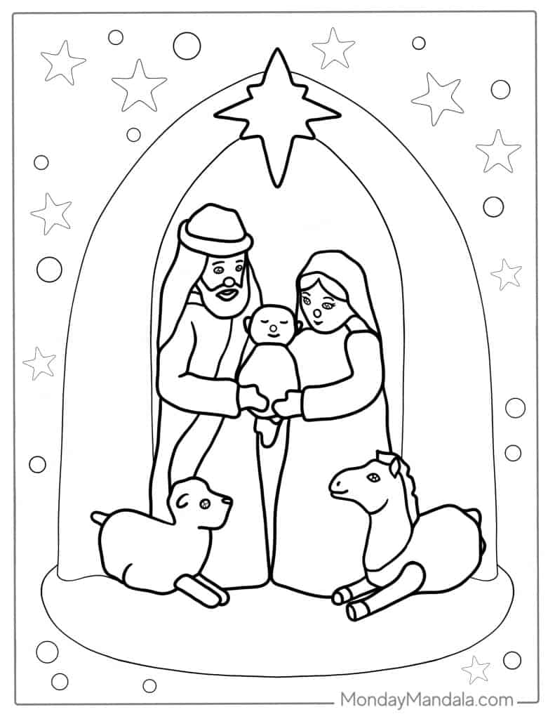 Nativity Scene Coloring Pages