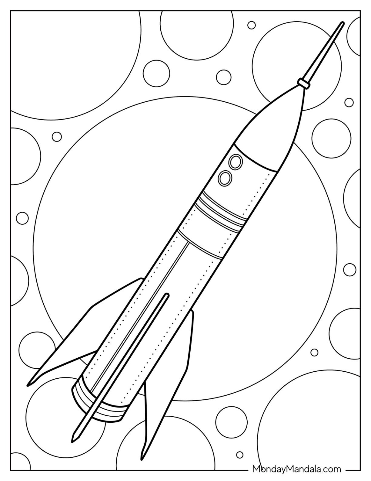Easy Rocket Coloring Page Ship in Mid Air