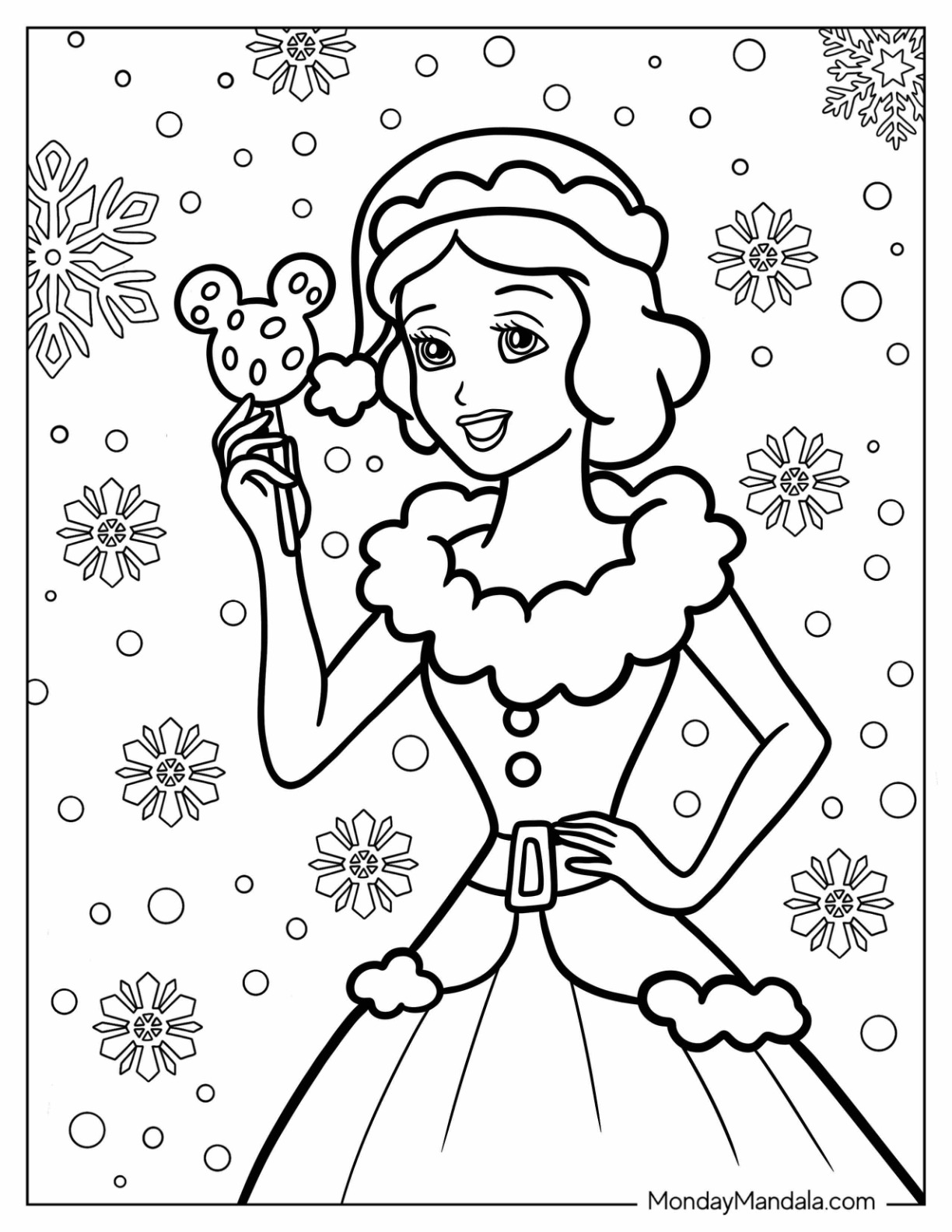 Free Printable Disney Princess Christmas Coloring Pages Infoupdate