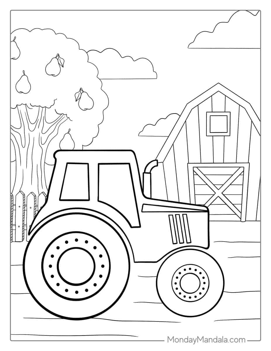 40 Tractor Coloring Pages (Free PDF Printables)