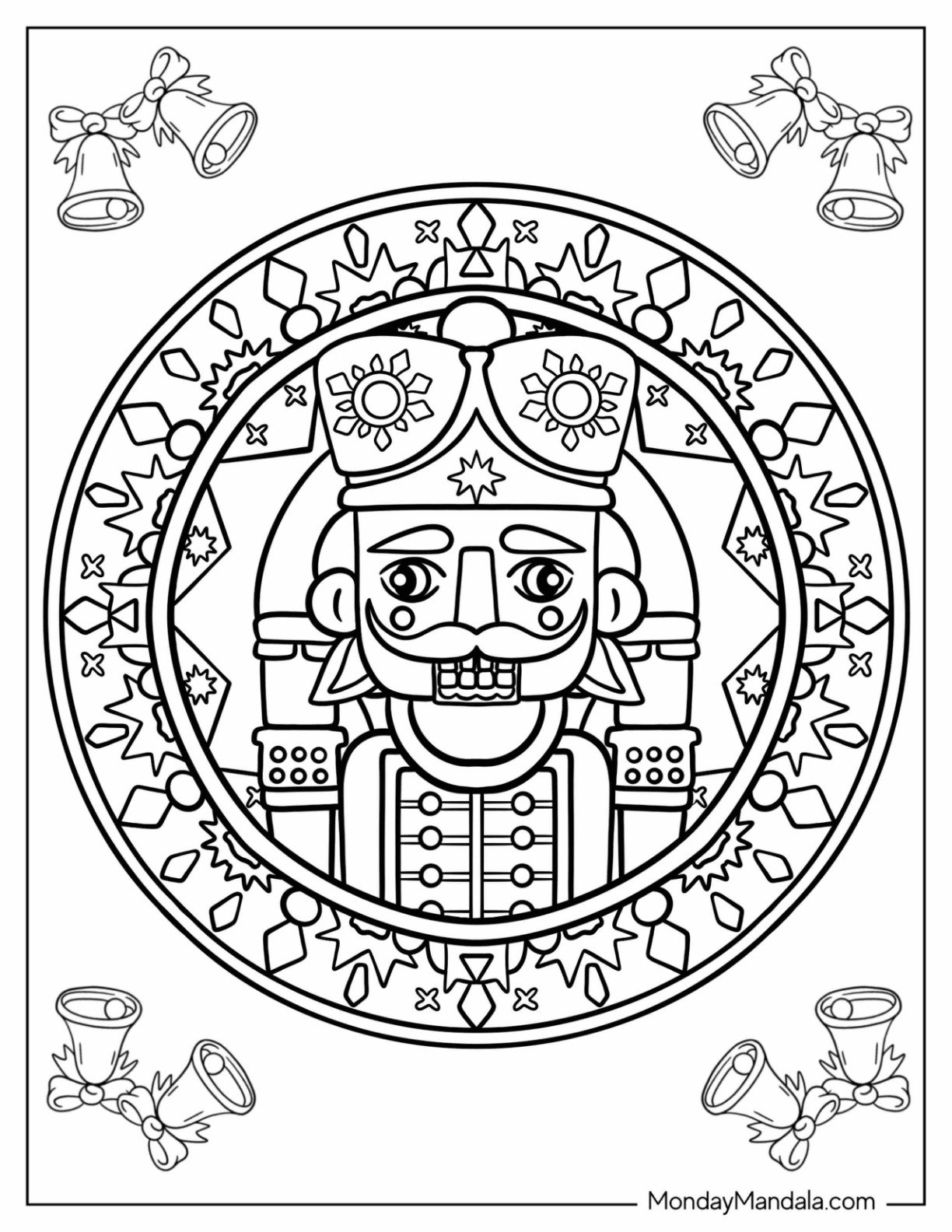 Elaborate Nutcracker Coloring Page Mandala