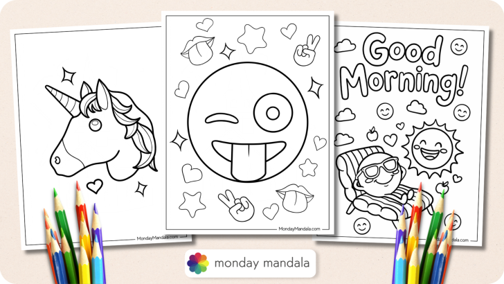 Emoji Coloring Pages Featured Image v2