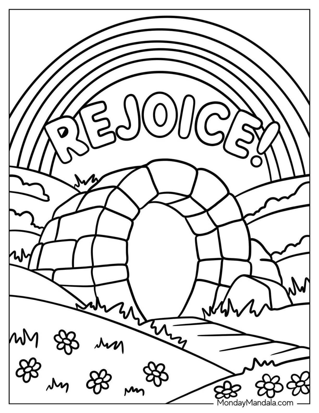 Religious Easter Coloring Page of Empty Tomb