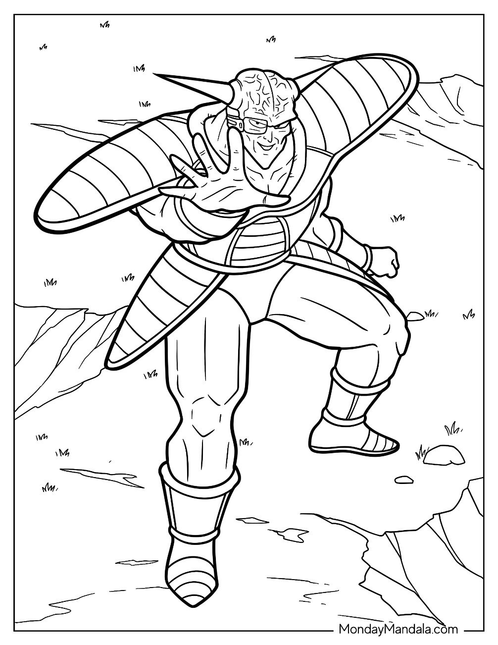 Dragon Ball Z Coloring Page Of Evil Dodoria Battle Pose