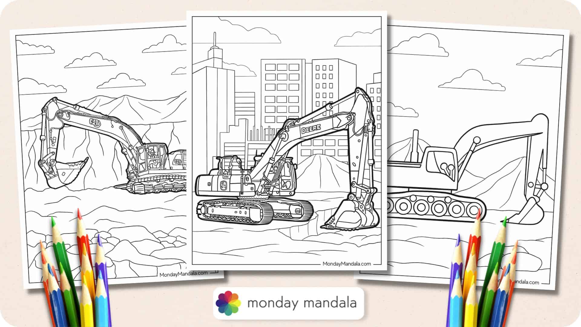 How to Draw and Color Construction Tools - Coloring Book for Kids 