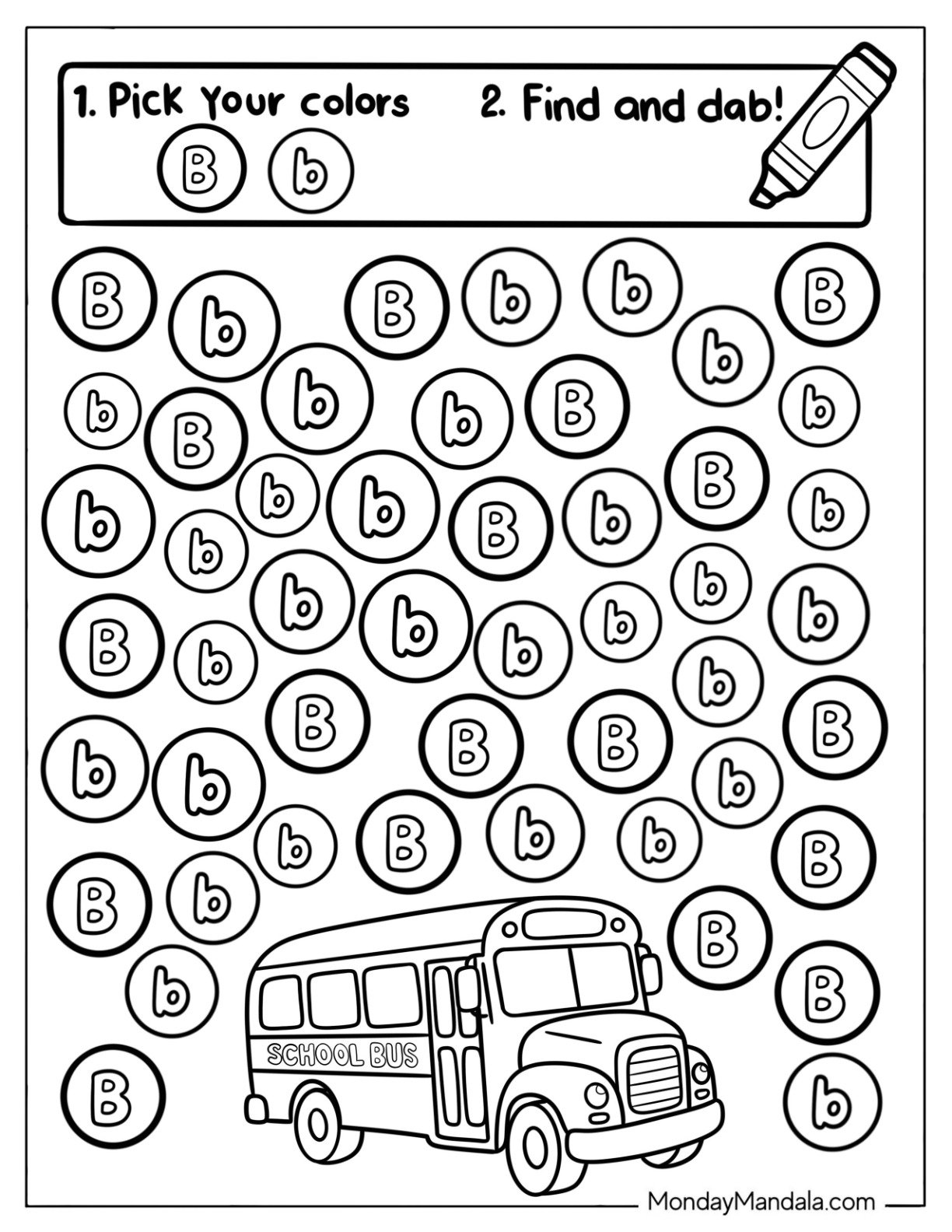 Exciting Big and Small Letter B Coloring Page
