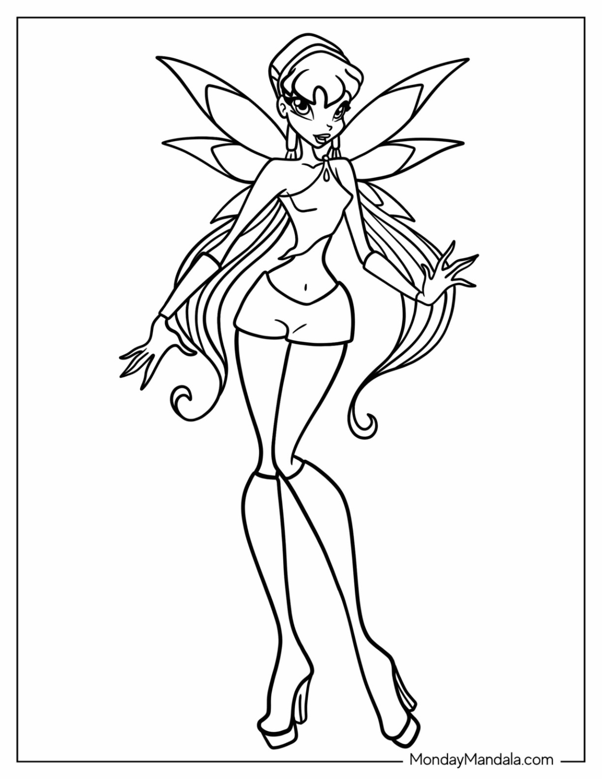 Winx Club Stella Coloring Pages For Girls Coloring Pages
