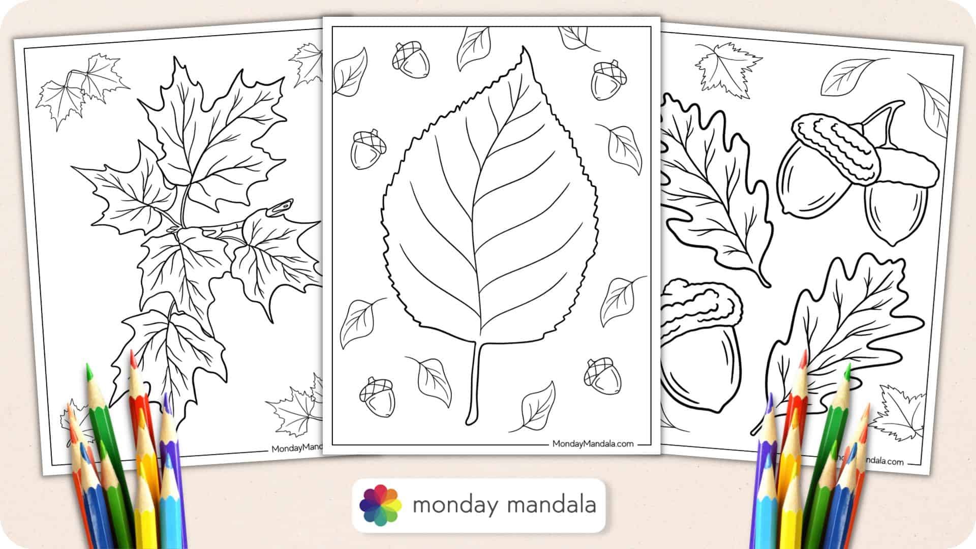 fall leaves coloring pages for kindergarten