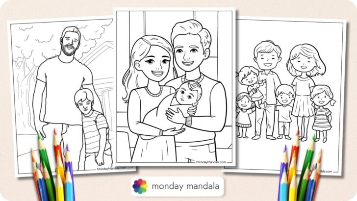 Family Coloring Pages Featured Image