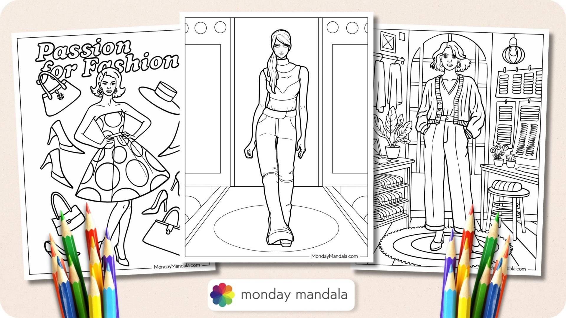 Fashion Coloring Pages Featured Image v2