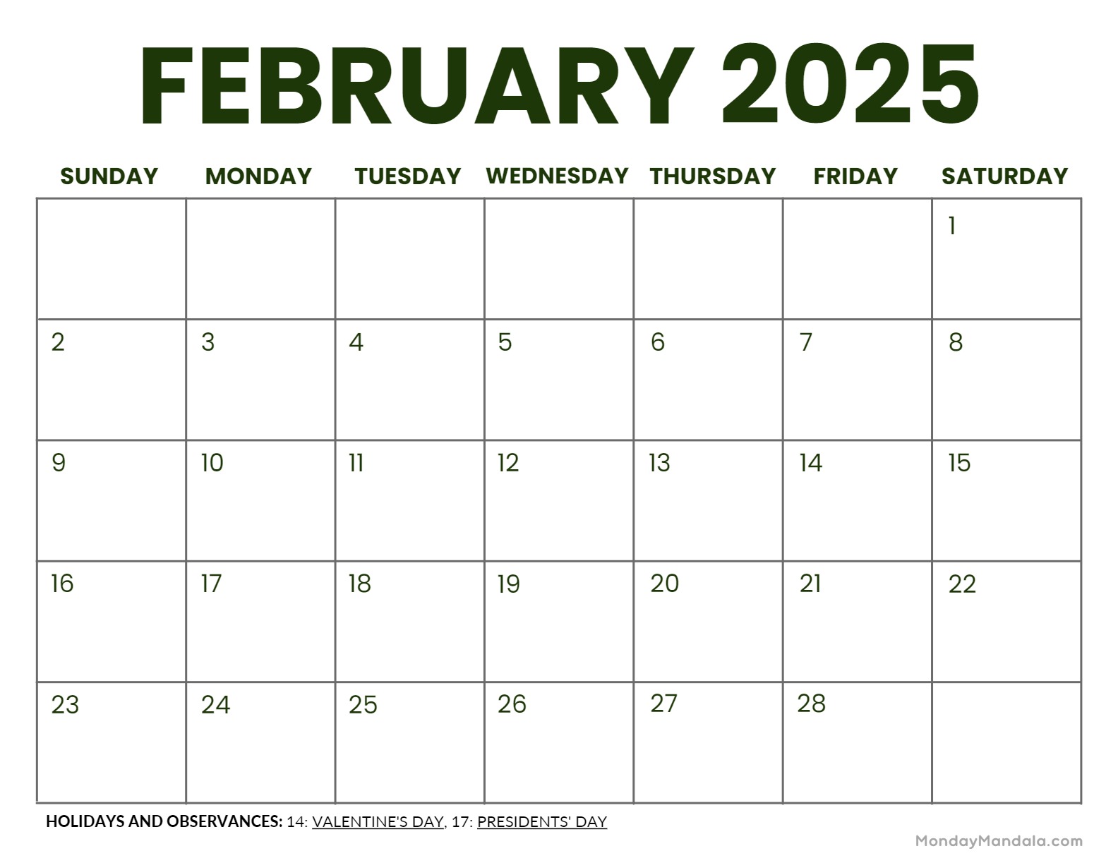 February 2025 Calendar 52 Free PDF Printables February 2025 Calendar 52 Free PDF Printables
