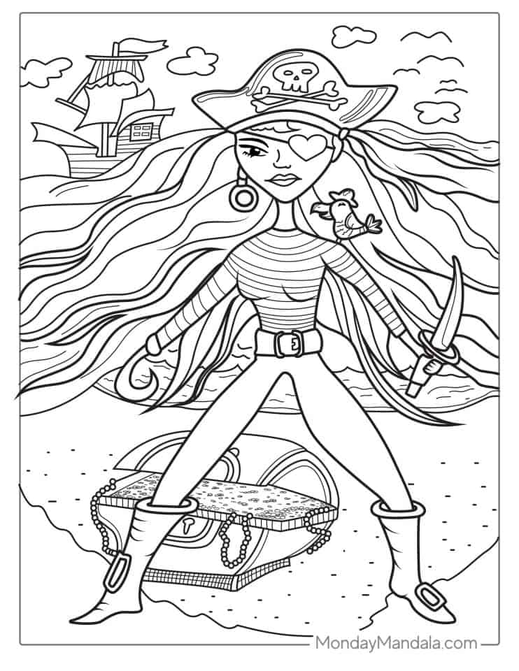 28 Pirate Coloring Pages (Free PDF Printables)