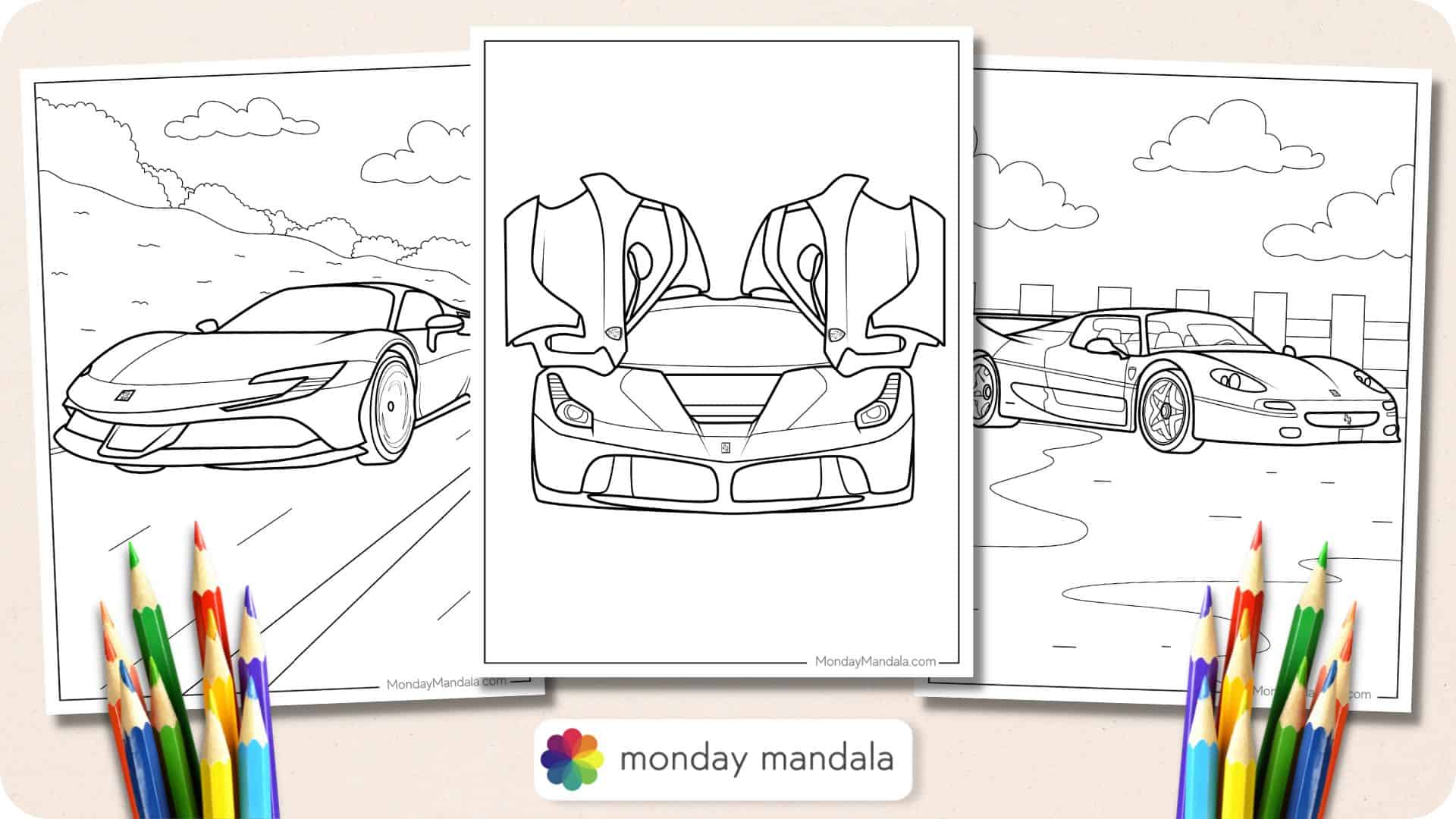 ferrari coloring pages