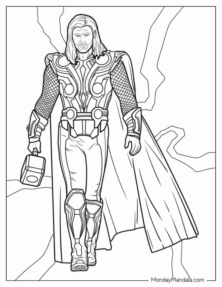 24 Thor Coloring Pages (Free PDF Printables)