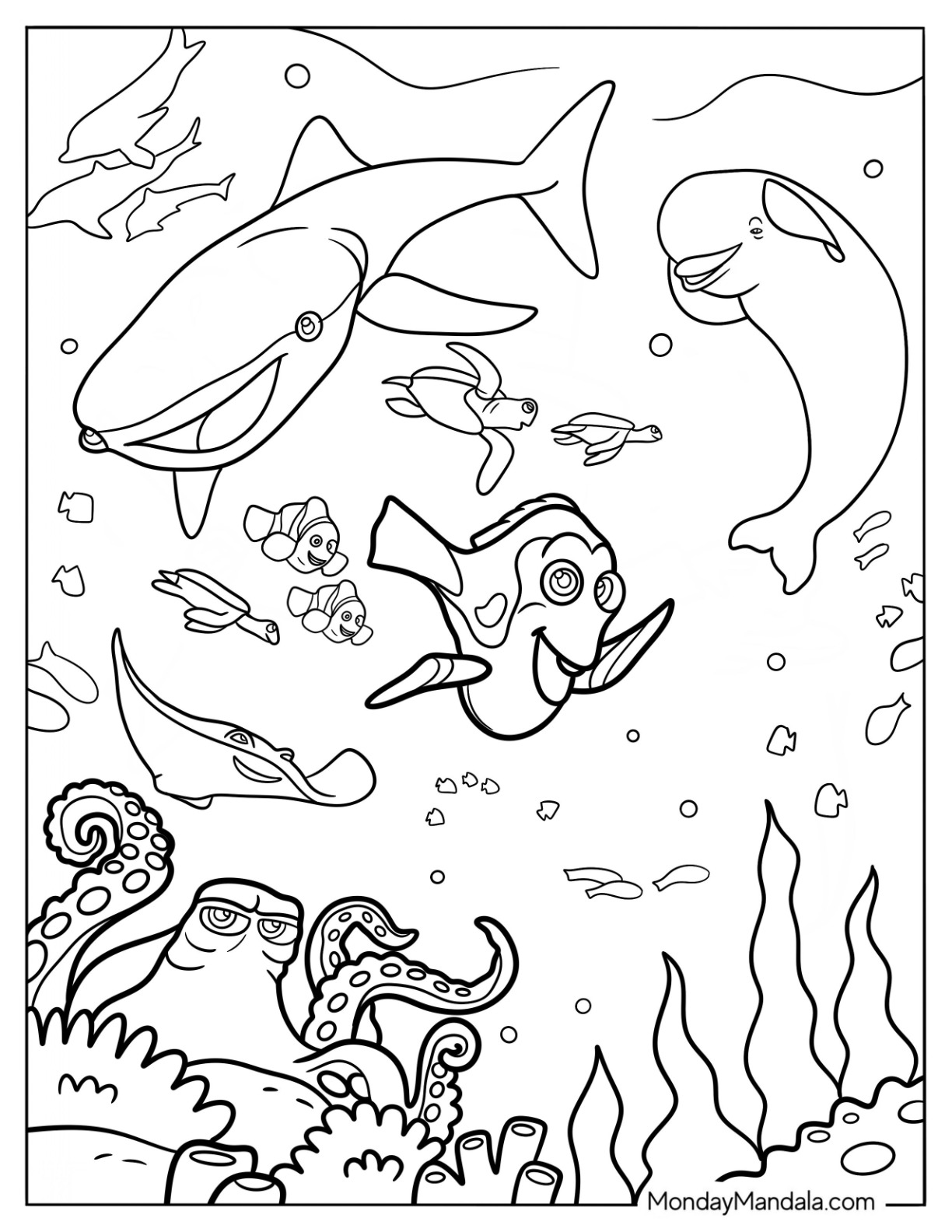 Finding Nemo Coloring Page Finding Nemo Coloring Page