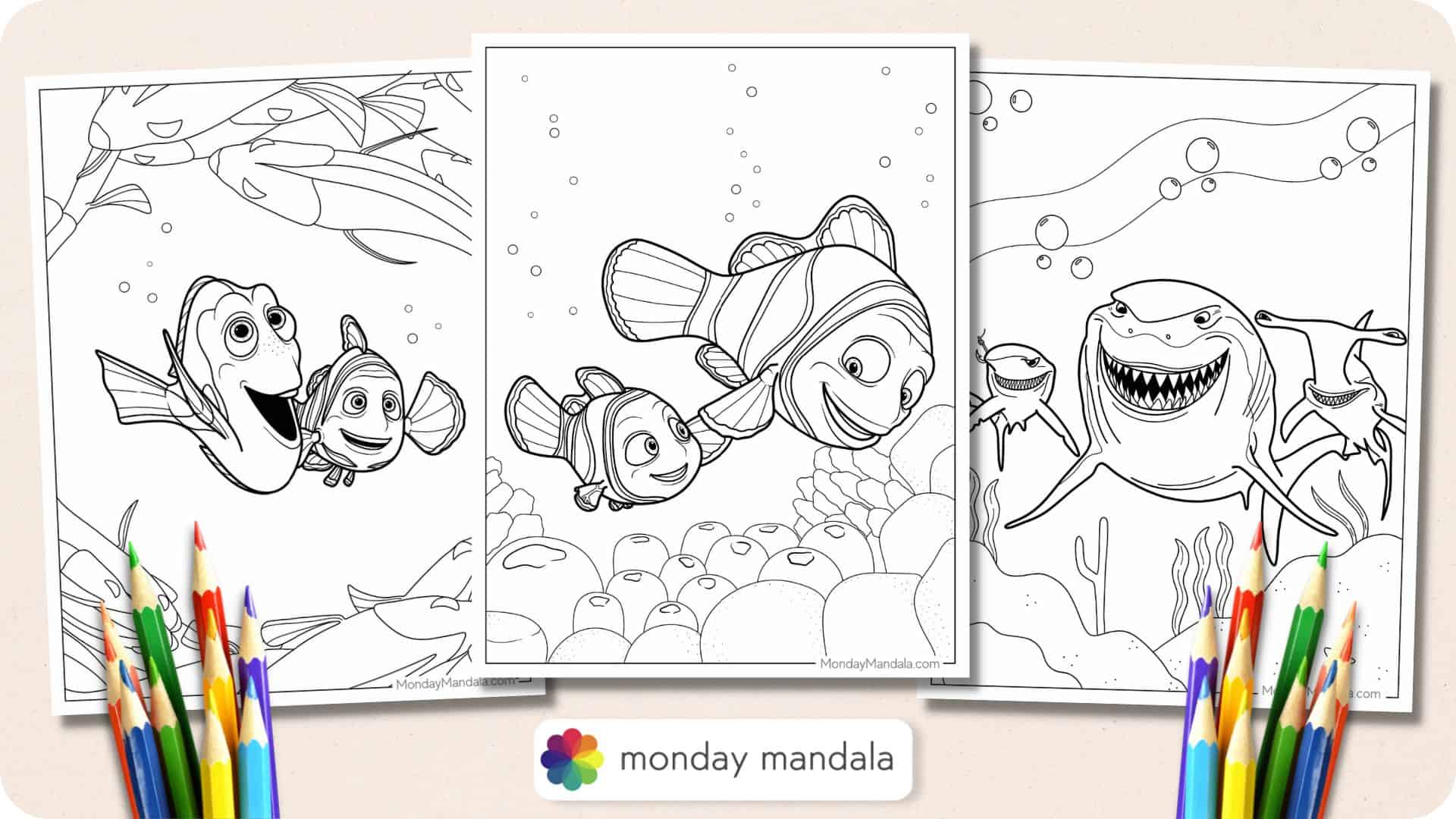 Cute Monster large coloring sheets - Pearl Paint